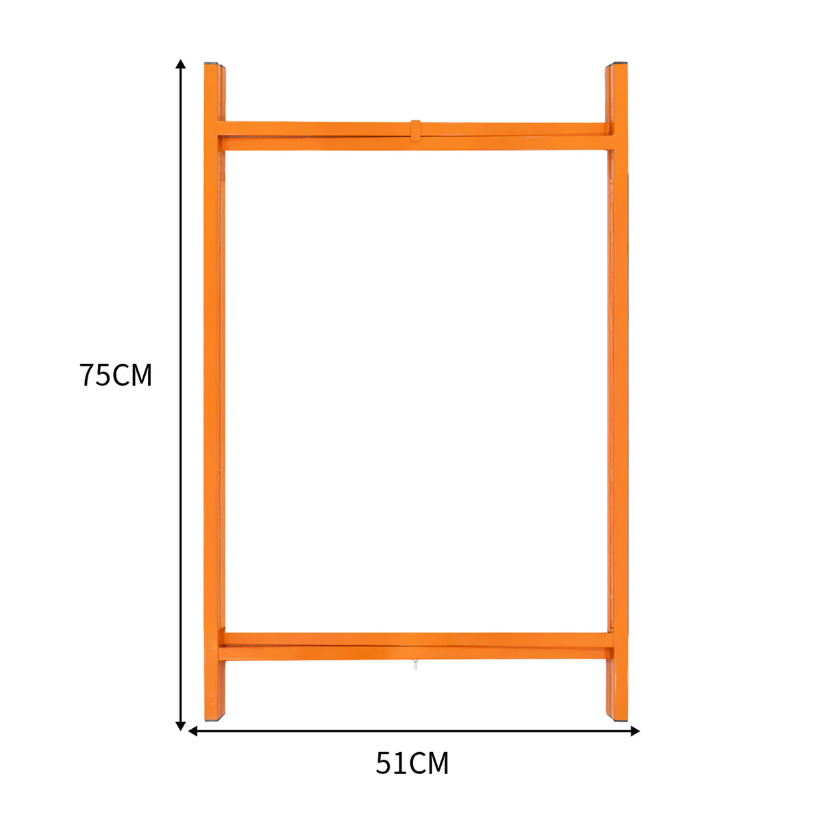 Heller orangefarbener Mörtelbrettständer mit einer Höhe von 750 mm und einer Breite von 510 mm, stabil und robust für den Einsatz auf Baustellen