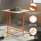 Mörtelbrettständer in leuchtendem Orange, 750 mm hoch, mit stabiler Stahlkonstruktion und klappbarem Design, ideal für Baustellen und Handwerksprojekte