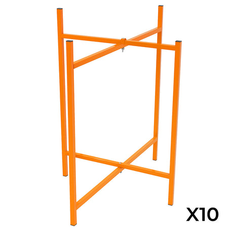 Heller orangefarbener Mörtelbrettständer, 750 mm hoch, aus robustem Metall, mit stabilen Querstangen für sicheren Halt und einfache Handhabung
