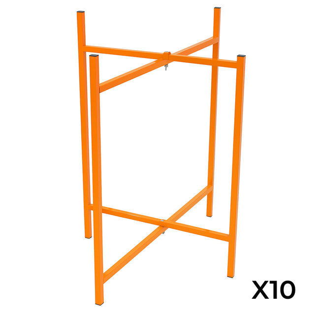 Heller orangefarbener Mörtelbrettständer, 750 mm hoch, aus robustem Metall, mit stabilen Querstangen für sicheren Halt und einfache Handhabung