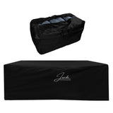 Schwarze Rattan-Aufbewahrungsbox mit anthrazitgrauem Bezug, ideal für die Aufbewahrung von Kissen und Gartenaccessoires, wetterfest und langlebig