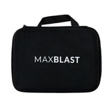 Schwarze Tragetasche mit Reißverschluss, beschriftet mit "MAXBLAST", ideal für die Aufbewahrung einer Dachrinnenreinigung Kamera und Zubehör