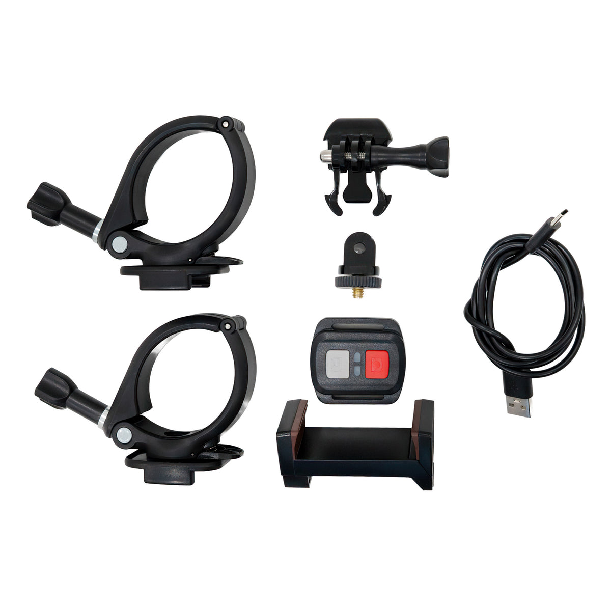 Schwarze Dachrinnenreinigung Kamera mit Halterungen, Fernbedienung, USB-Kabel und stabiler Basis, ideal für die Inspektion von Dachrinnen