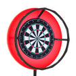 Dartboard Ringlicht mit leuchtend rotem Rahmen, schwarzem und grünem Dartboard, ideal für präzises Spielen und stimmungsvolle Beleuchtung