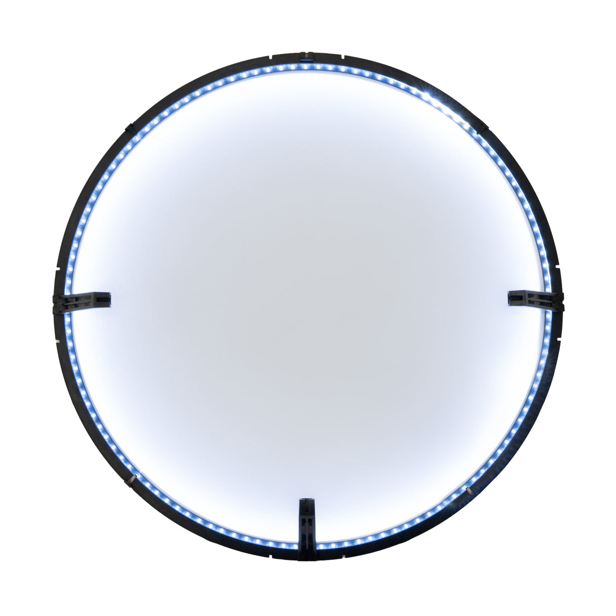 Rundes Dartboard Ringlicht mit hellen LED-Leuchten, schwarzem Rahmen und gleichmäßiger, diffuser Beleuchtung für optimale Sichtbarkeit beim Spielen