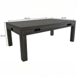 Grau 7-in-1 Spieltisch mit robustem Holzdesign, 206 cm lang, 112 cm breit und 82 cm hoch, ideal für verschiedene Spiele und Aktivitäten