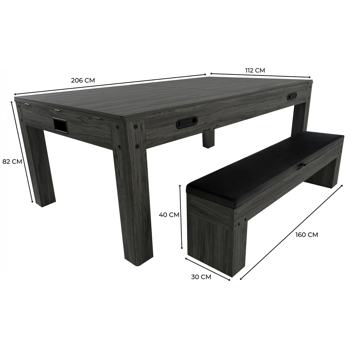 Grau 7-in-1 Spieltisch mit Sitzbank, aus robustem Material, bietet Stauraum, rechteckige Form, ideal für Kinderzimmer und Spielbereiche