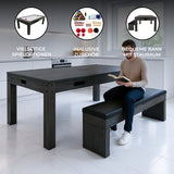 Grau 7-in-1 Spieltisch und Sitzbank mit Stauraum, vielseitig nutzbar, robustes Material, modernes Design, ideal für Spielzimmer oder Wohnzimmer
