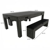 Grau 7-in-1 Spieltisch mit zwei Sitzbänken, Stauraum unter den Bänken, robustes Design, Maß: 206 cm x 112 cm x 82 cm, ideal für Spielzimmer