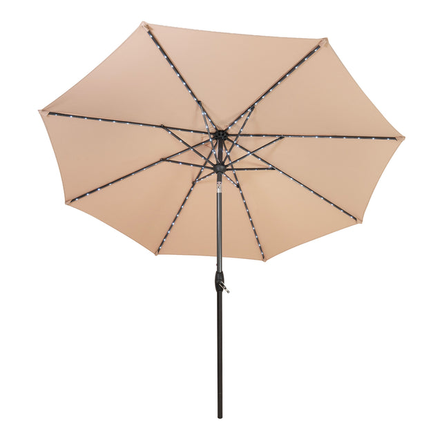 LED-Kipp-Sonnenschirm 2,7m - Beige