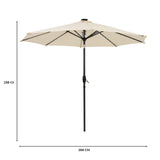 LED-Kipp-Sonnenschirm 2,7m - Creme