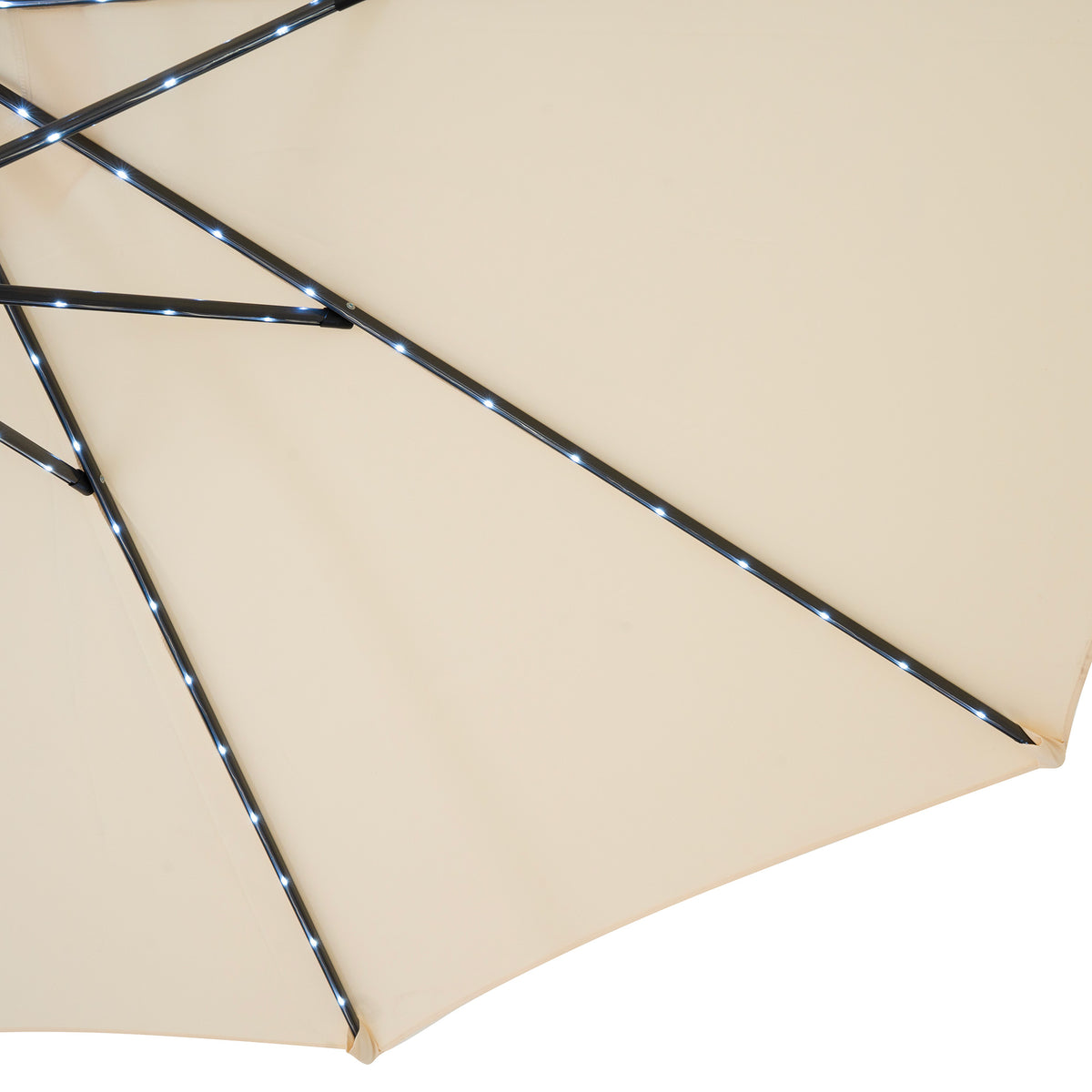 LED-Kipp-Sonnenschirm 2,7m - Creme