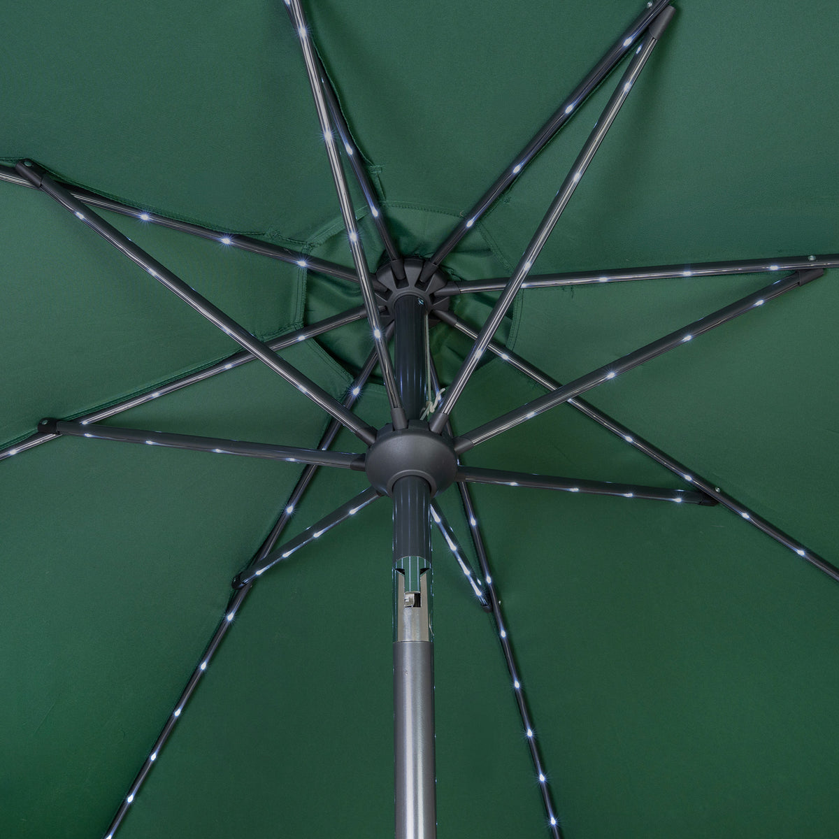 LED-Kipp-Sonnenschirm 2,7m - Grün