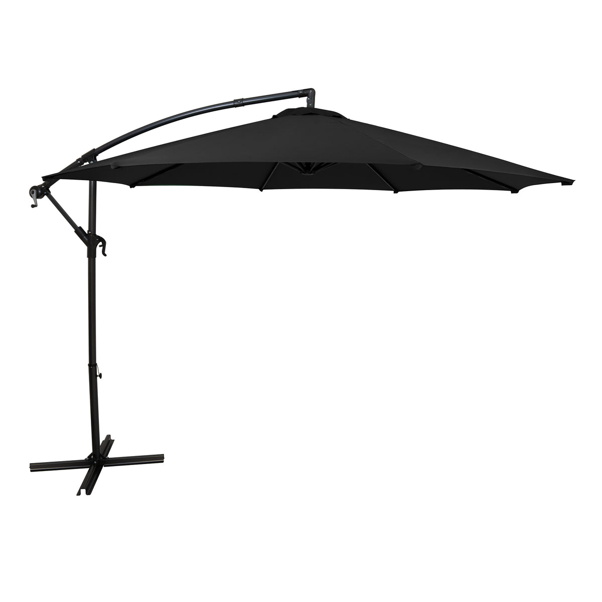 Ausleger-Sonnenschirm 3m - Schwarz