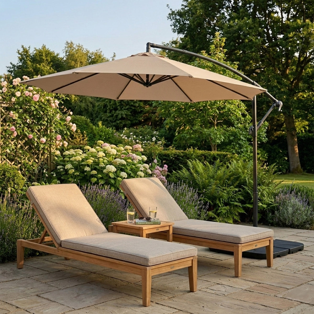 Ausleger-Sonnenschirm 3m - Beige