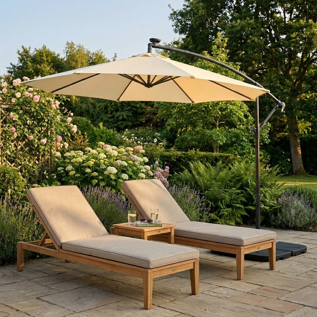 Ausleger-Sonnenschirm 3m - Creme