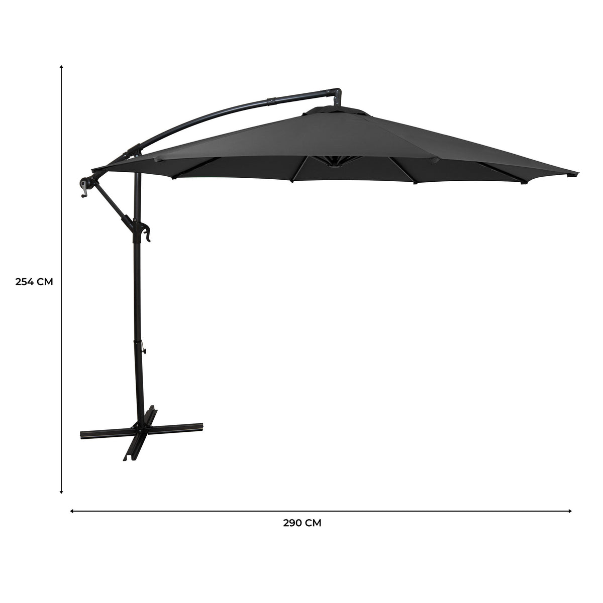 Ausleger-Sonnenschirm 3m - Grau