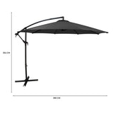 Ausleger-Sonnenschirm 3m - Grau