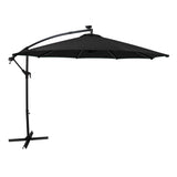 LED Ausleger-Sonnenschirm 3m - Schwarz
