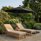 LED Ausleger-Sonnenschirm 3m - Schwarz