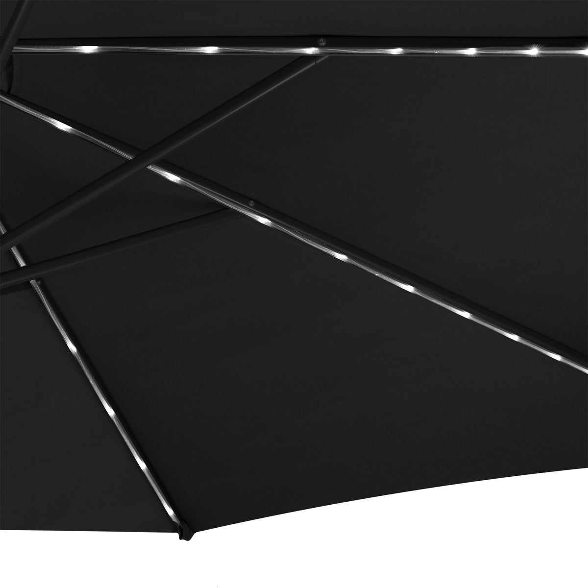 LED Ausleger-Sonnenschirm 3m - Schwarz