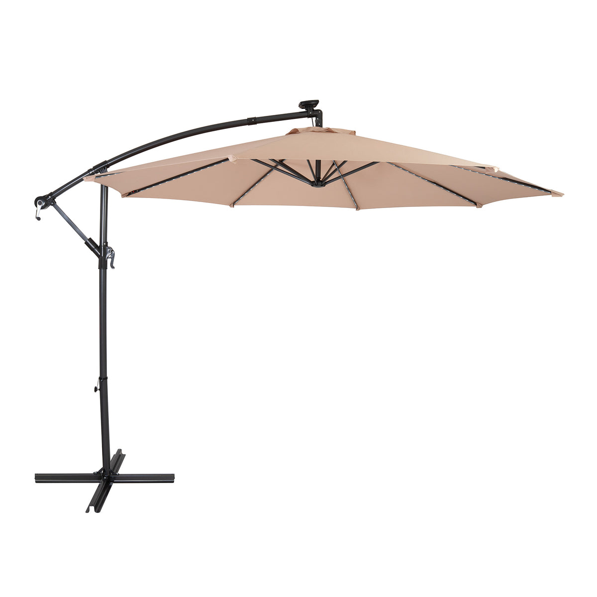 LED Ausleger-Sonnenschirm 3m - Beige