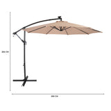 LED Ausleger-Sonnenschirm 3m - Beige