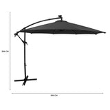 LED Ausleger-Sonnenschirm 3m - Grau