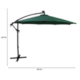 LED Ausleger-Sonnenschirm 3m - Grün