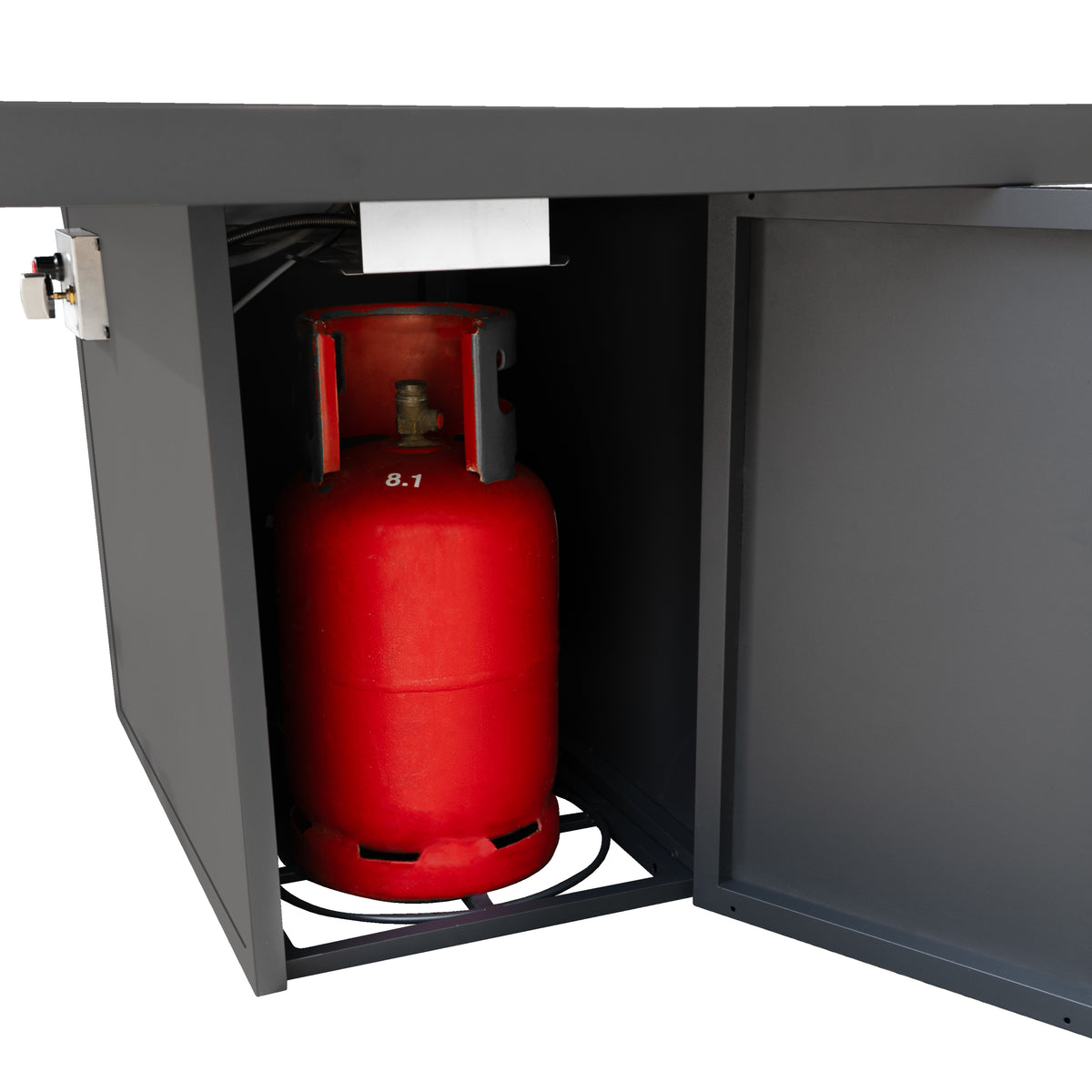 Aluminium-Gartenmöbel-Set für 7 Personen mit Feuerstelle - view 10