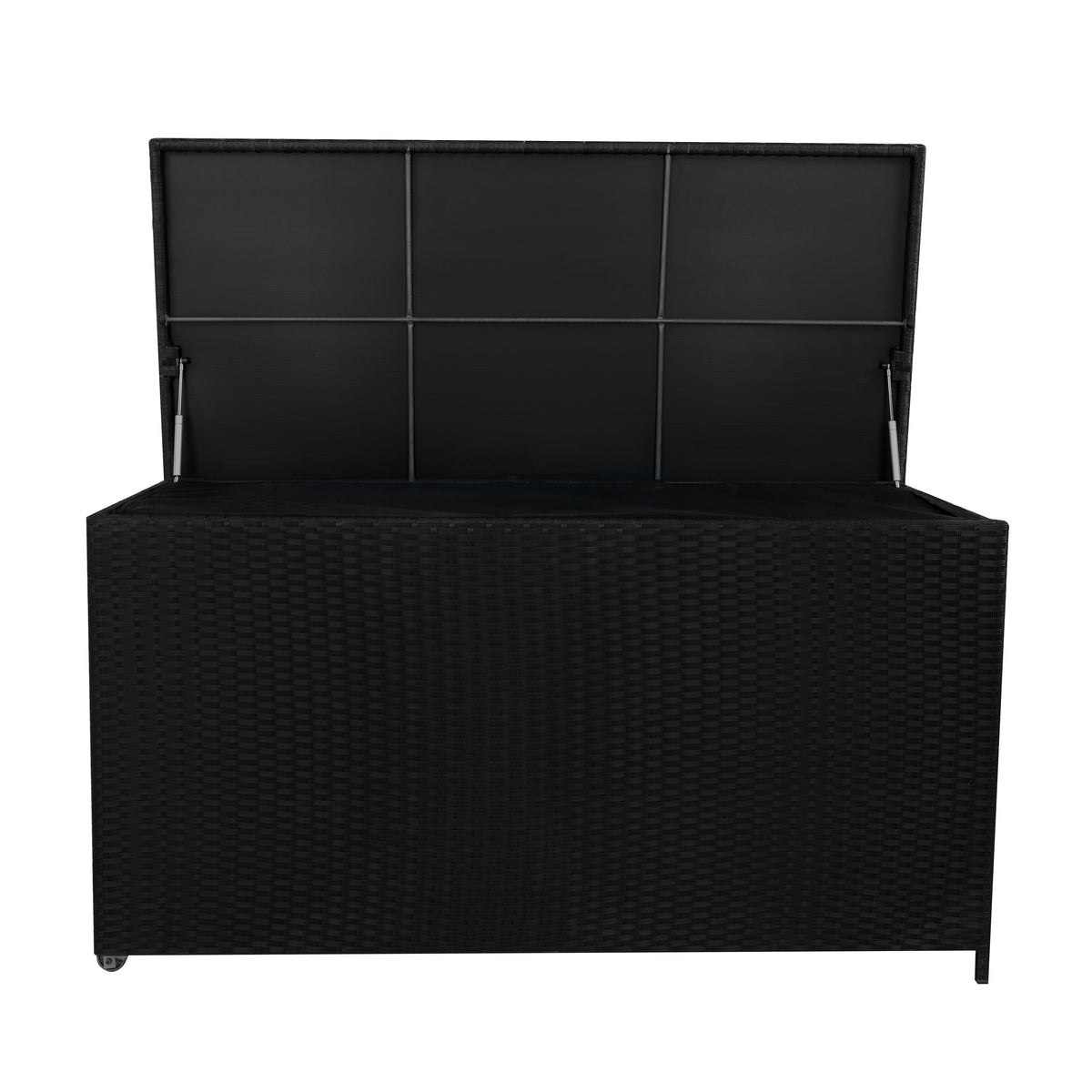 Rattan-Kissen-Auflagenkiste 700L – Schwarz - view 2