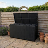 Rattan-Kissen-Auflagenkiste 700L – Schwarz - view 4