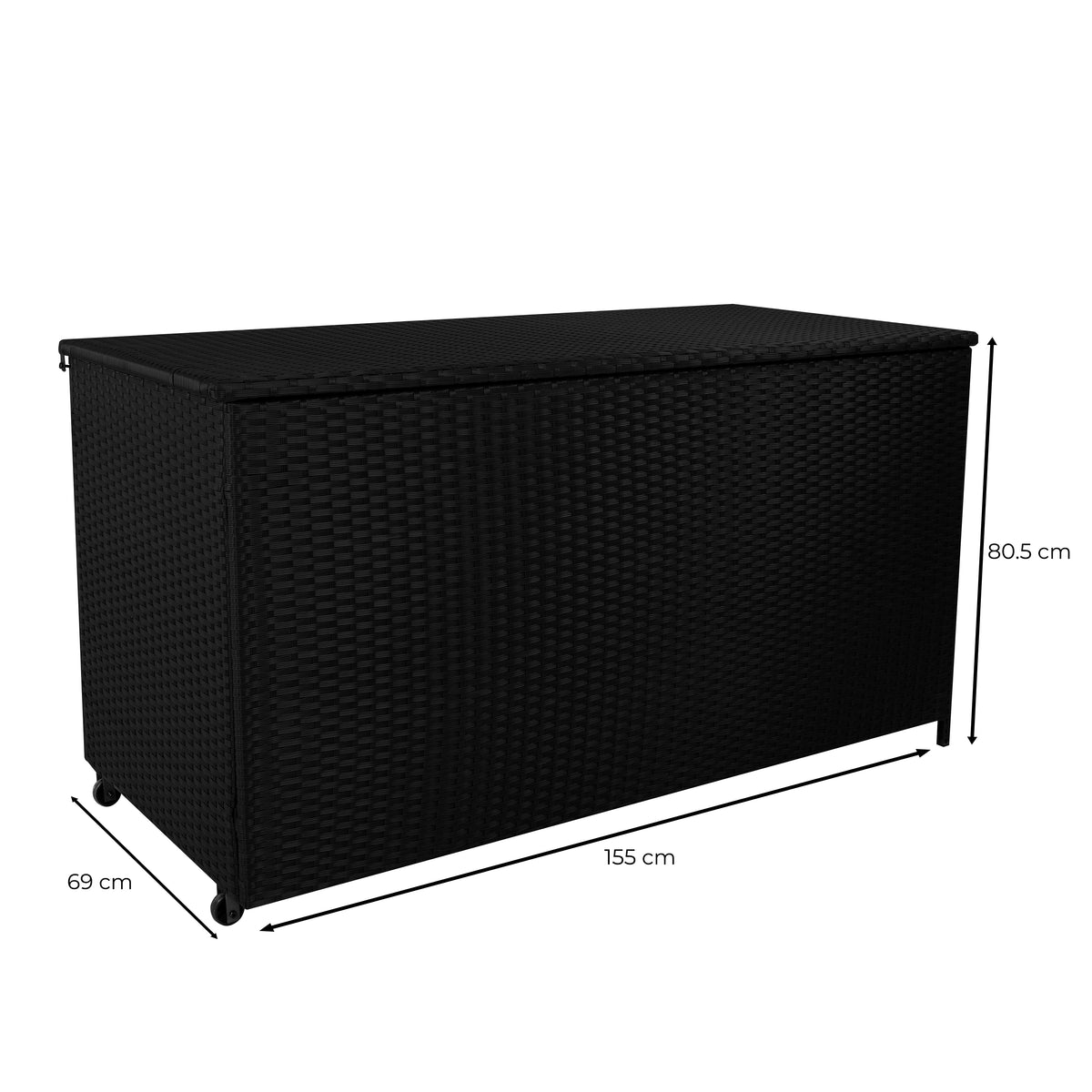 Rattan-Kissen-Auflagenkiste 700L – Schwarz - view 5
