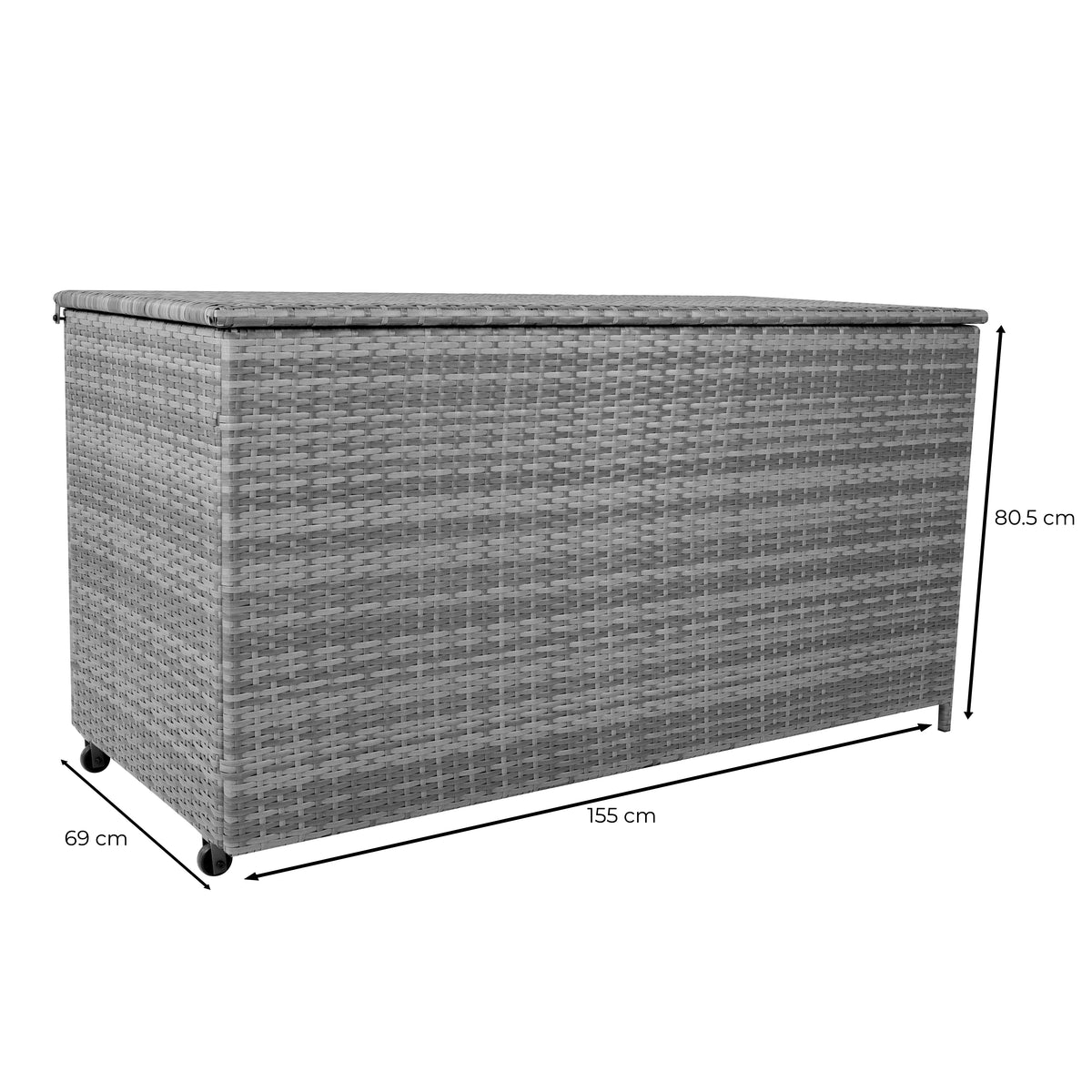 Rattan-Kissen-Auflagenkiste 700L – Grau