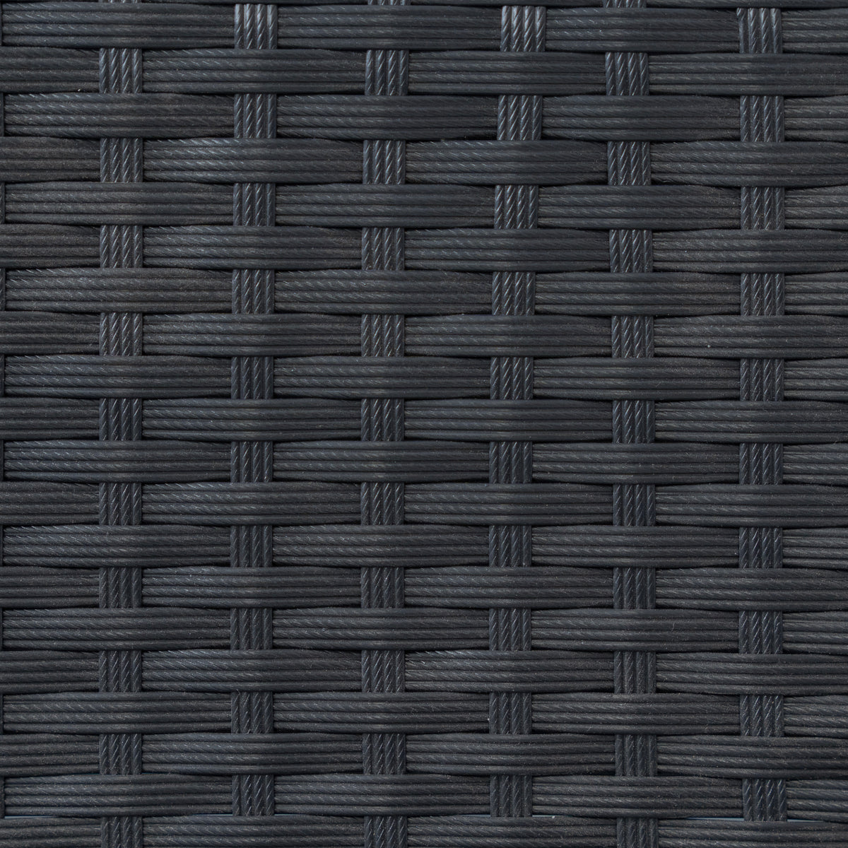 Rattan Eckset mit Verbundstoff-Tisch – Schwarz