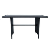 Rattan Eckset mit Verbundstoff-Tisch – Schwarz