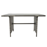Rattan Eckset mit Verbundstoff-Tisch – Grau