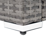 Rattan Eckset mit Verbundstoff-Tisch – Grau