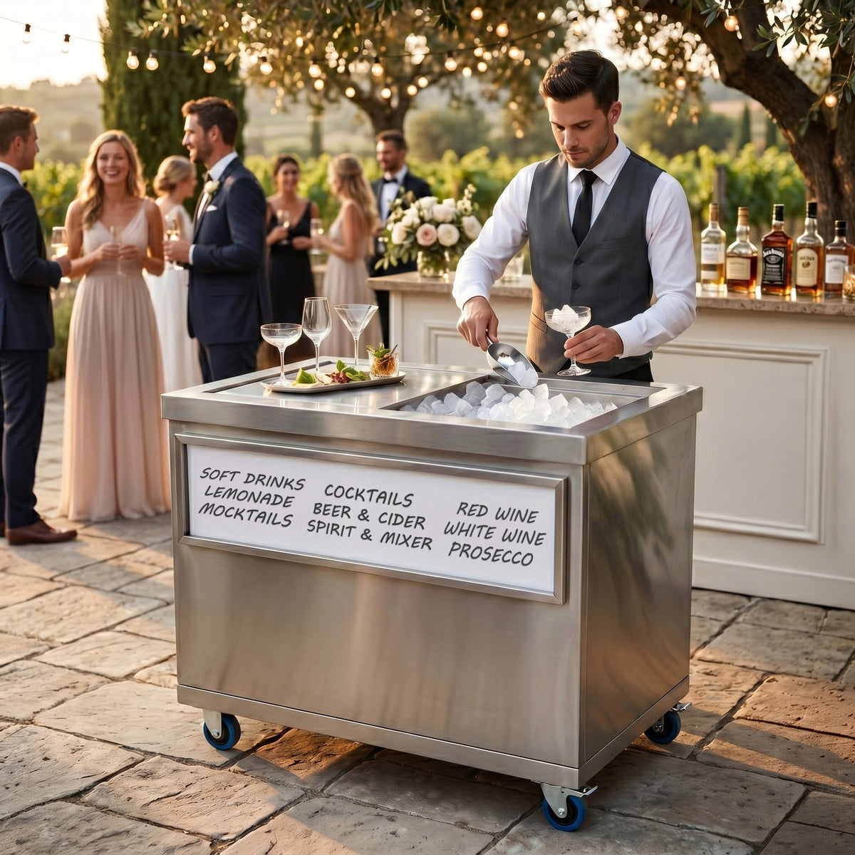 Mobiler Cocktail-Bar-Station mit 800mm Eiswürfelwagen - view 12