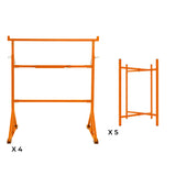 4x Arbeitsböcke & 5x Mörtelbrettständer 750 mm H