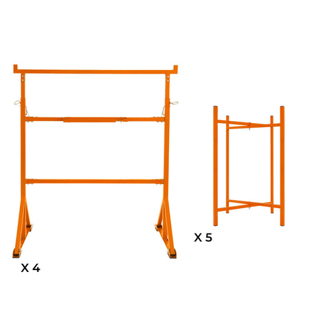 4x Arbeitsböcke & 5x Mörtelbrettständer 750 mm H