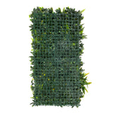 Künstliche Wandfliese in Grün mit verschiedenen Pflanzen, 50 cm x 100 cm, bietet eine lebendige, pflegeleichte Wanddekoration