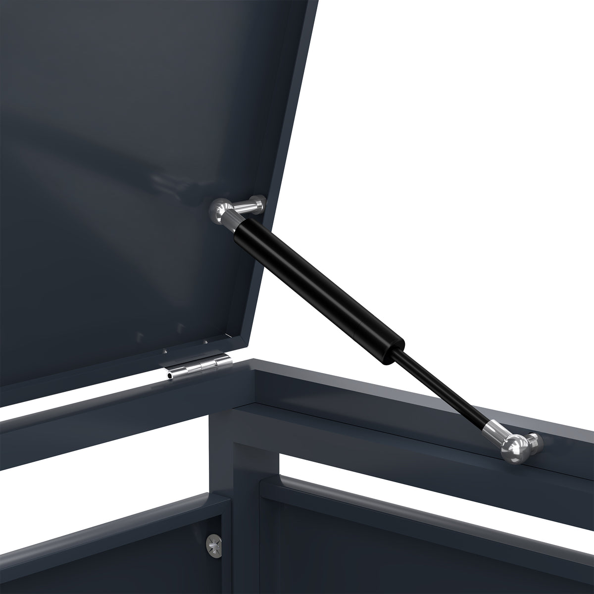 Mülltonnenbox aus Metall mit Holzoptiktür - view 3