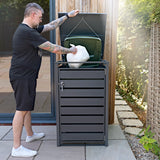 Mülltonnenbox aus Metall mit Grauer Tür - view 12