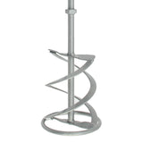 Silberner Rührer mit spiralförmigem Design und robustem Metall, ideal zum Mischen von Farbe oder anderen Materialien in Eimer oder Behältern