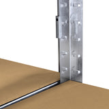 Verbindungsstücke aus robustem Stahl für Regalsysteme, silberfarben, mit präzisen Aussparungen und glatter Oberfläche, ideal für stabile Konstruktionen