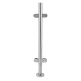 Edelstahl Mittelpfosten für Balustrade, 110 cm hoch, glänzende Oberfläche, zylindrische Form, mit stabilen Wandhalterungen für einfache Montage