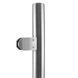 Edelstahl-Balustrade Endpfosten mit einer Höhe von 110 cm, glänzende Oberfläche, runde Form und stabiler Halterung für sichere Befestigung