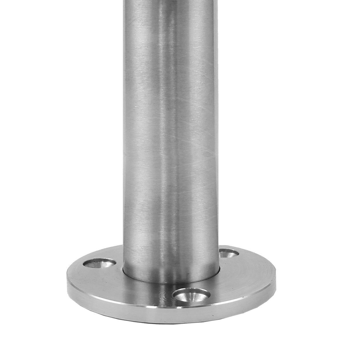 Edelstahl Balustrade Endpfosten, 110 cm hoch, mit glatter, glänzender Oberfläche und stabiler, runder Basis für sicheren Halt und modernes Design