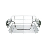 Ausziehbare Küchenschublade aus glänzendem Metall, mit einem stabilen Gitterdesign, ideal für 40 cm breite Schränke, bietet optimalen Stauraum